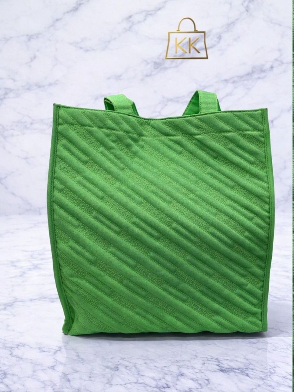Balenciaga Bright Green Quilted Tote